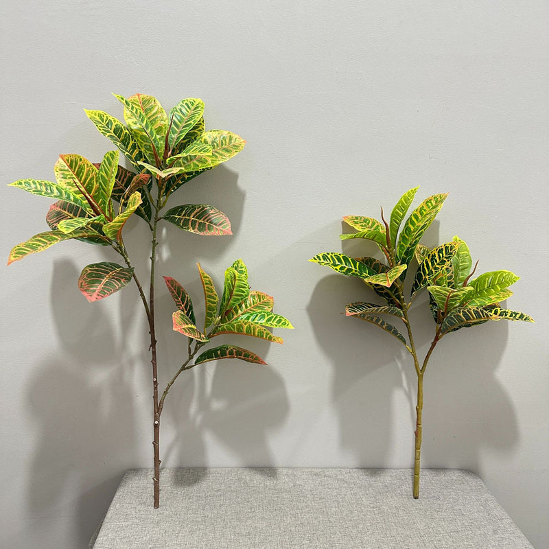 Artificial Croton Bush, 25" Tall, Plastic, Indoor/Outdoor Decor, Wedding, Office, Home Styling