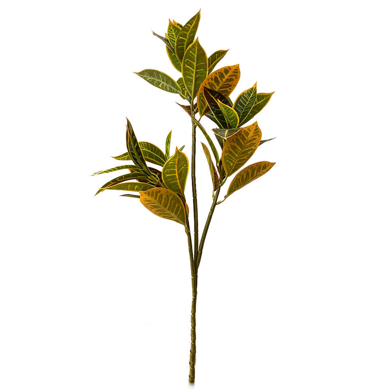 Artificial Croton Bush, Faux Tropical Greenery Plant for Home Decor, Weddings, Hotels & Window Displays