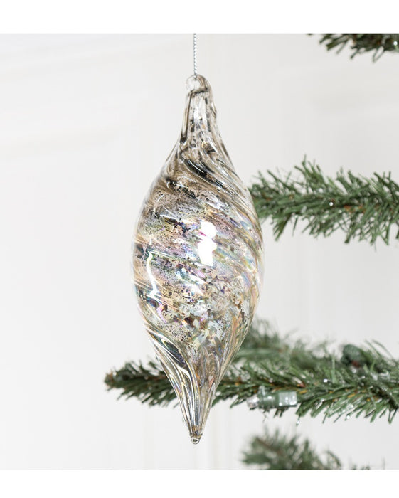 Bulk Christmas Glass Ornaments Sparkle Helical Drop Ornament for Christmas Tree Decor Wholesale