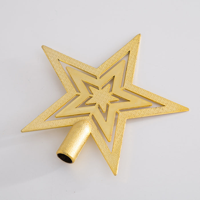 Bulk 10 Pcs Glitter Star Hollow Ornament for Xmas Tree Top Decor Wholesale
