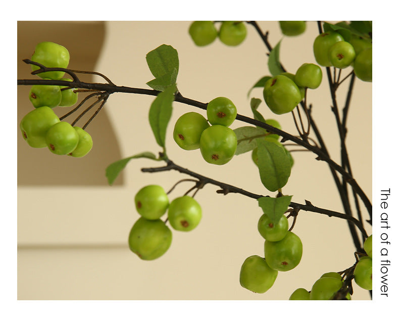 Artificial Apple Stem, Single Branch with 36 Blooms, 41" Long Faux Silk Fruit Stem for Home Decor, Wedding Centerpieces