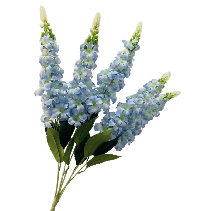 Golden Meadow Delphinium Hyacinth Violet Silk Flower Bush, 22" Tall, Wedding Decor, Indoor Arrangements, Modern Ins Style