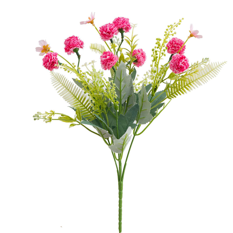 Artificial Dandelion Hydrangea Bouquet, 14" Tall, Plastic, 8 Blooms, Wedding, Outdoor, Home Decor