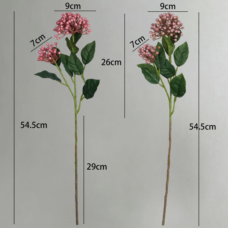 Artificial Hydrangea Berry Bush with Leaves, Faux Wild Fruit Floral Pick for Vase Arrangements, DIY Wedding & Home Decor