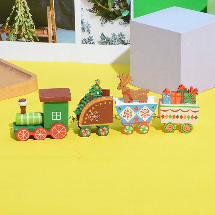 Bulk Mini Christmas Train Ornaments Set for Xmas Mantel Table Centerpieces Kids Toys Wholesale