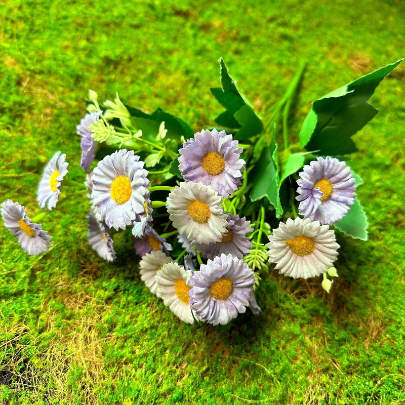 Artificial Daisy Bush, Faux Chamomile Flowers with Bendable Stems, Wedding, Home Decor & Window Display