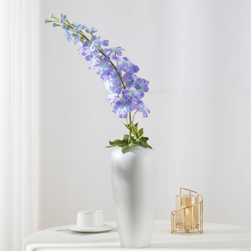 45" Artificial Delphinium Bush, Faux Silk Flower Arrangement for Weddings, Home Decor & Events