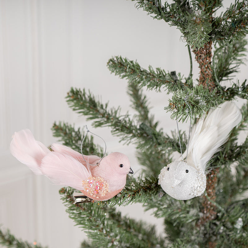 Bulk Christmas Artificial Bird Ornaments Glitter Foam Feathered Bird for Party Wreath Crafts Tree Topper Decor Wholesale