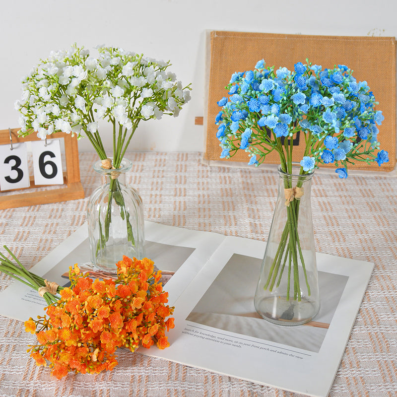 Artificial Baby's Breath Bouquet, 12" Hand-Tied Faux Gypsophila Bundle for Weddings, Home Decor & Floral Arrangements