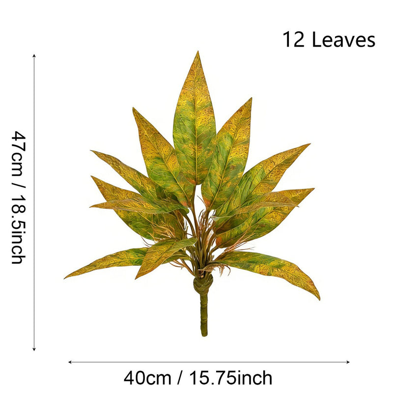 Artificial Croton Bush, 16" Faux Plastic Croton Plant for Home Decor, Wedding Centerpieces, Office & Commercial Spaces
