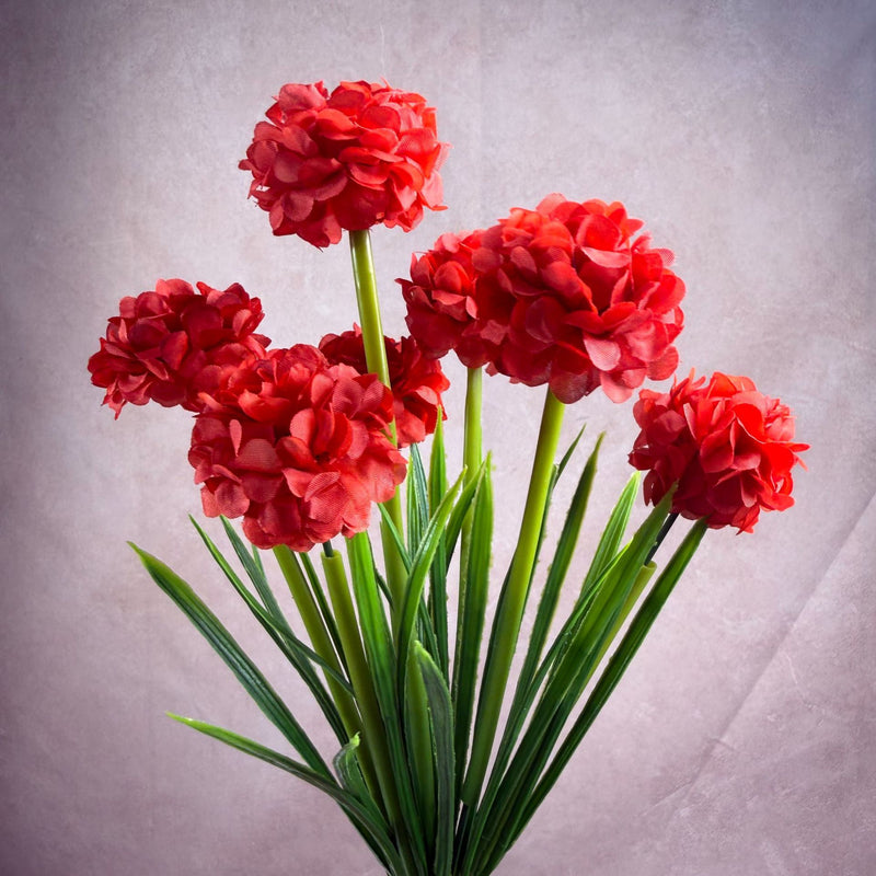 Artificial Chrysanthemum Bush with 6 Blooms, 18" Tall PU Floral Arrangement, Ins Modern Style for Wedding Centerpieces, Home Decor & Office Styling