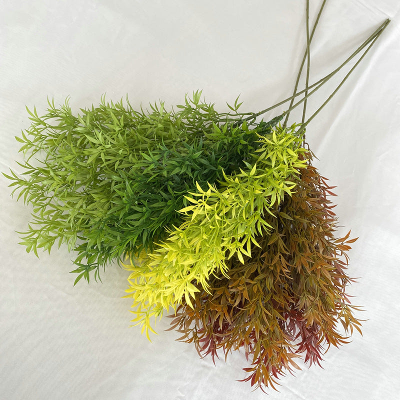 Single Stem Artificial Star Grass, 32" Long Faux Botanical with 39 Leaf Clusters, Plastic Rustic Decor for Weddings & Home