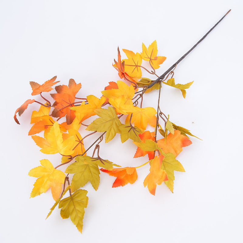 Artificial Maple Leaf Bush, 23" Faux Silk Maple Branch for Home Decor, Wedding Centerpieces & Seasonal Displays