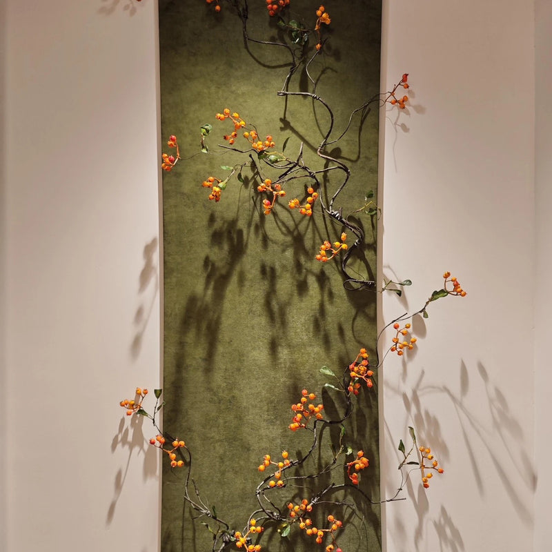 51" Artificial Oriental Bittersweet Vine, Foam Foliage Garland for Home Decor, Wedding & Commercial Spaces