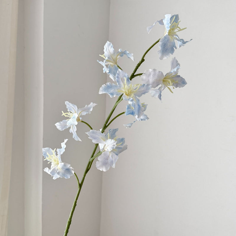 Artificial Iris Bush with 9 Blooms, 37" Tall Silk-Like Faux Flowers for Wedding Decor, Home & Commercial Use
