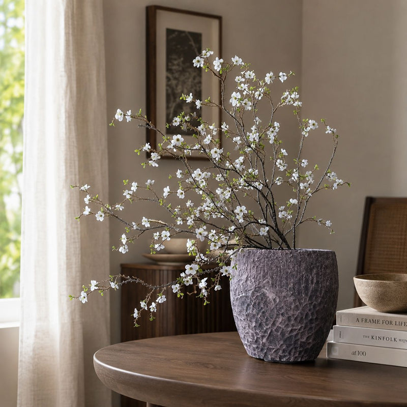 43" Artificial Wintersweet Stem, Single Branch with 88 PU Blooms, Realistic Faux Flower for Home Decor, Wedding Centerpieces, and Office Arrangements