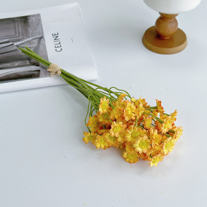 Artificial Chamomile Bouquet, 10-inch Silk Daisy Flowers, Set of 6, Home Decor, Wedding Centerpiece, Seasonal Arrangements