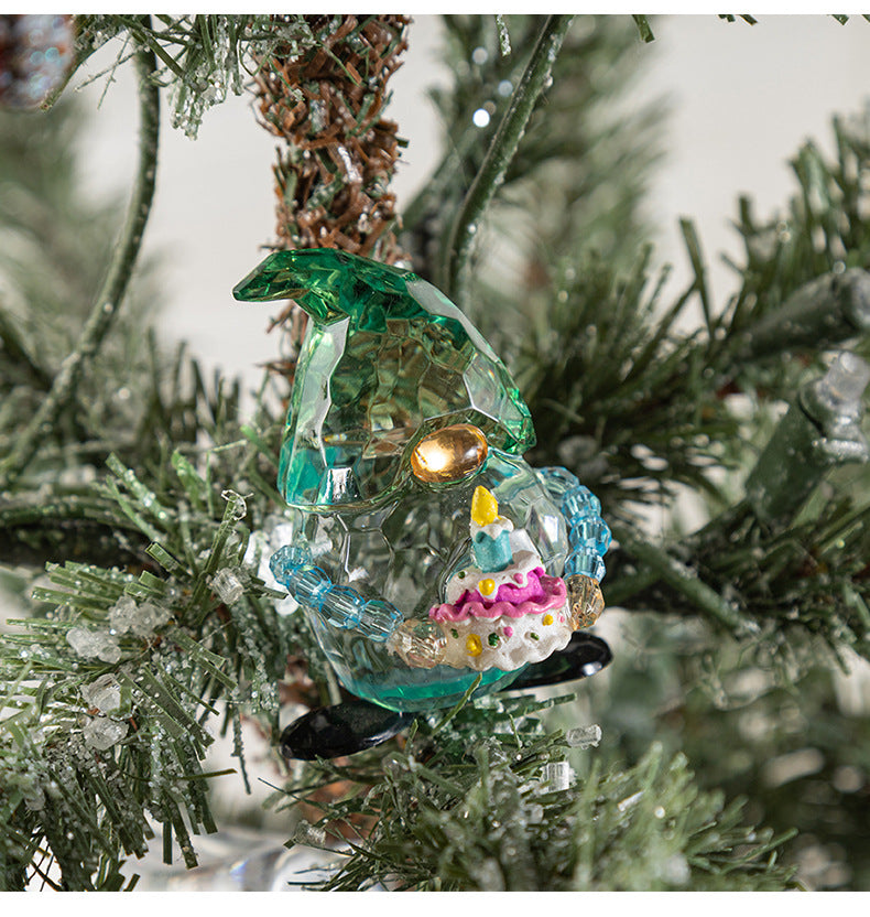 Bulk Christmas Transparent Elf Ornament with Pinecone Cake Holiday Table Decor Wholesale