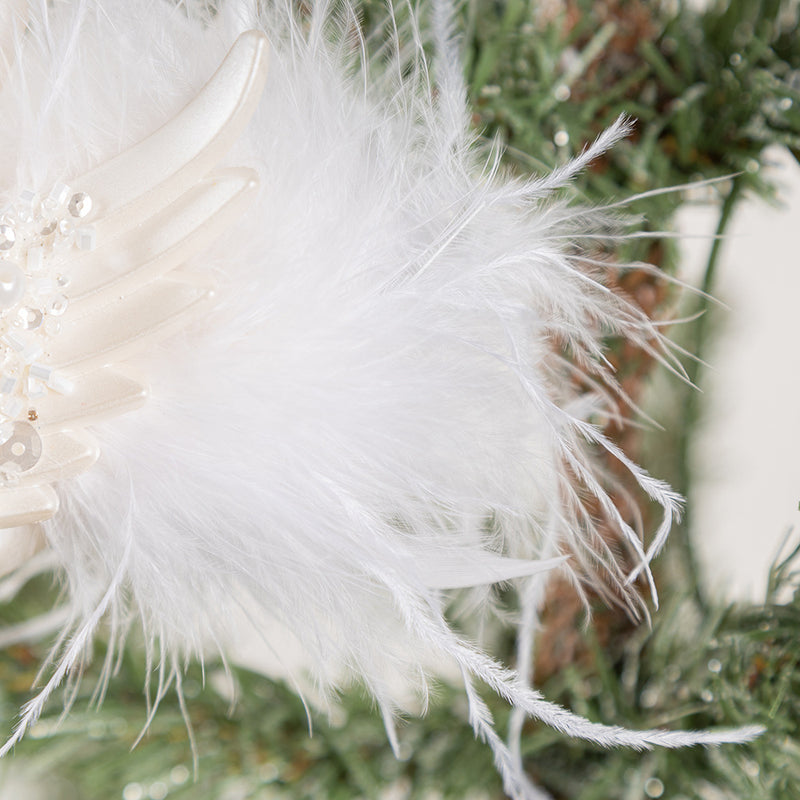 Bulk Simulated Feather Swan with Diamond Christmas Hanging Ornaments Wholesale