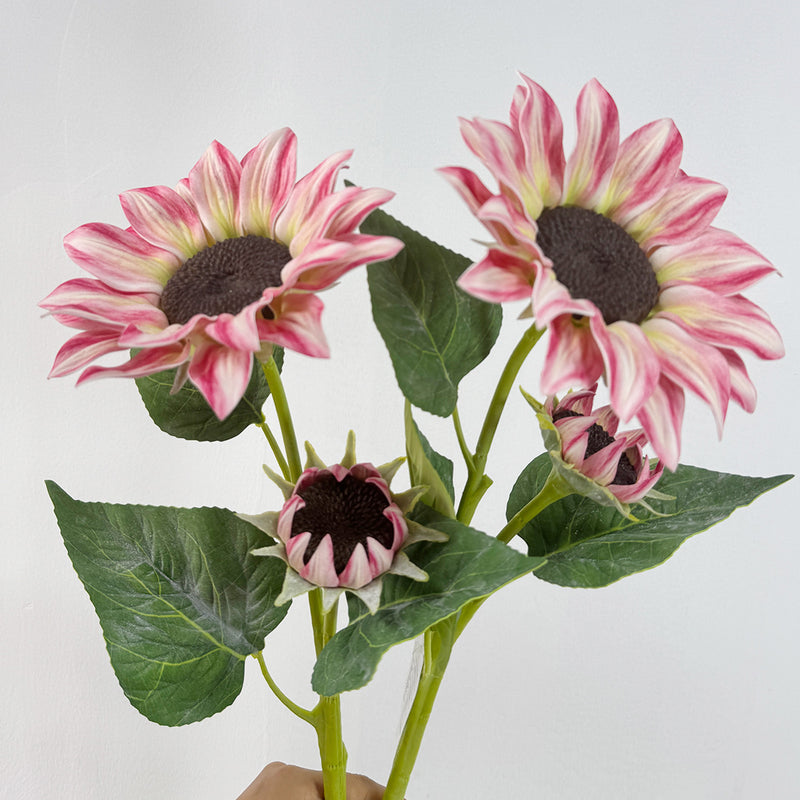 46" Artificial Sunflower Bush with 2 Blooms, Modern Farmhouse Decor for Weddings, Homes & Events