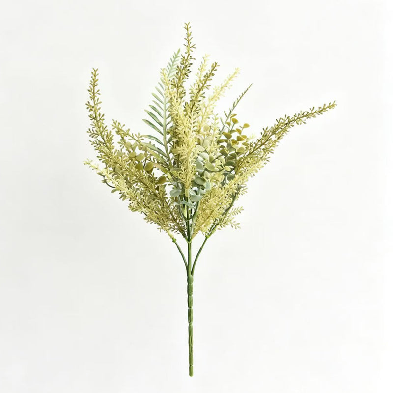 Artificial Eucalyptus & Fern Greenery Bush, Autumn Faux Foliage Stem, Mixed Material, for Vase, Wedding & Home Decor