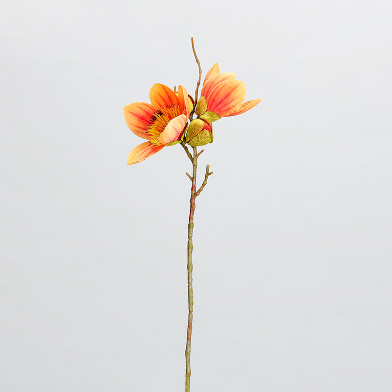 Single Stem Kapok Artificial Flower, 17" Tall with 4 Blooms, Faux Silk for Home Decor, Weddings & Events