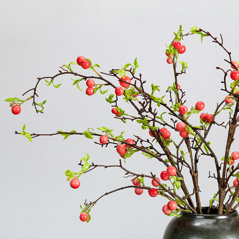 Artificial Berry Branch, Set of 1 Stem with 17 Mini Berries, 36" Total Length for Vase Arrangements, Wedding Centerpieces & Home Decor