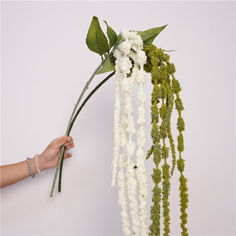 49" Artificial Foam Berry Garland Vine, 6-Trailing Stems Realistic Long Tail Amaranth & String of Pearls for Wedding Arch, Home Decor, Indoor Outdoor Use
