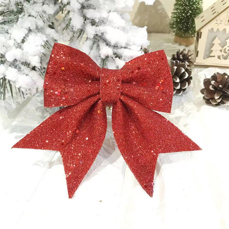 Bulk Christmas Bow Pearl Cotton Gold Powder Bow for Garland Xmas Tree Topper Decor Wholesale