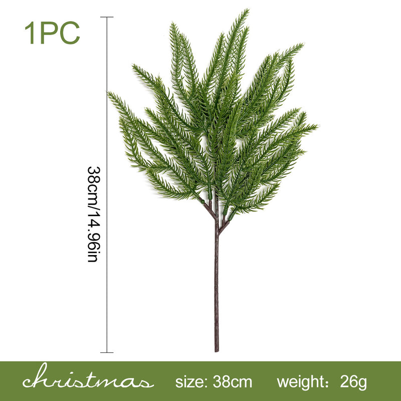 Artificial Red Berry Pine Needle & Cypress Leaf Stem, Faux Christmas Greenery Pick for Holiday Decor, Wreaths & Floral Arrangements