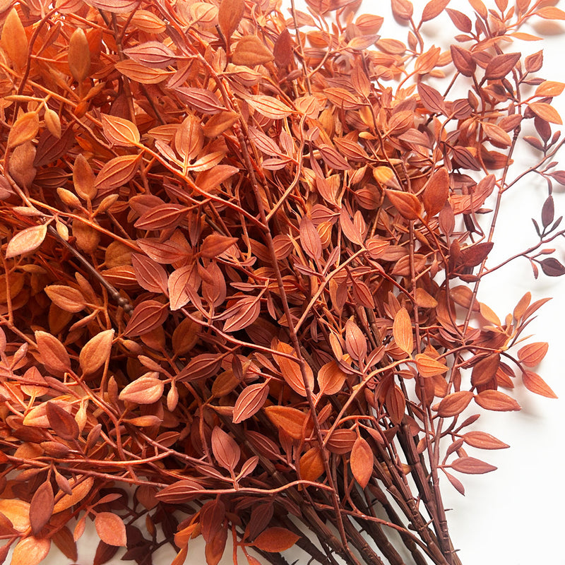 Artificial Nandina Stem, Faux Heavenly Bamboo Berry Branch in Orange, Autumn or Green, Vase Filler for Wedding & Home Decor