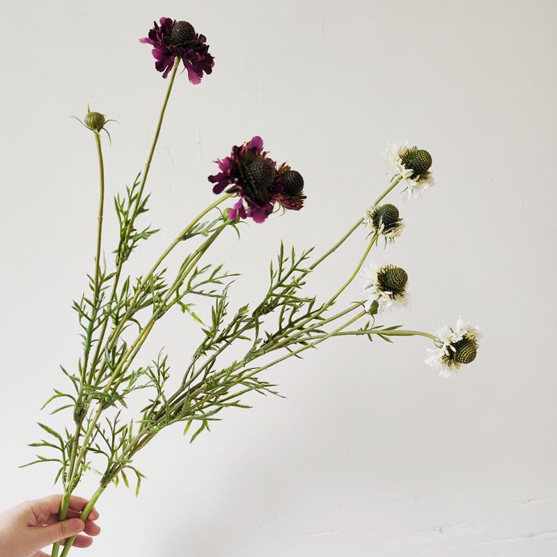 Artificial Daisy & Orchid Bush with 5 Blooms, 29" Silk-Like Faux Flowers for Home Decor, Wedding Centerpieces, Office Arrangements