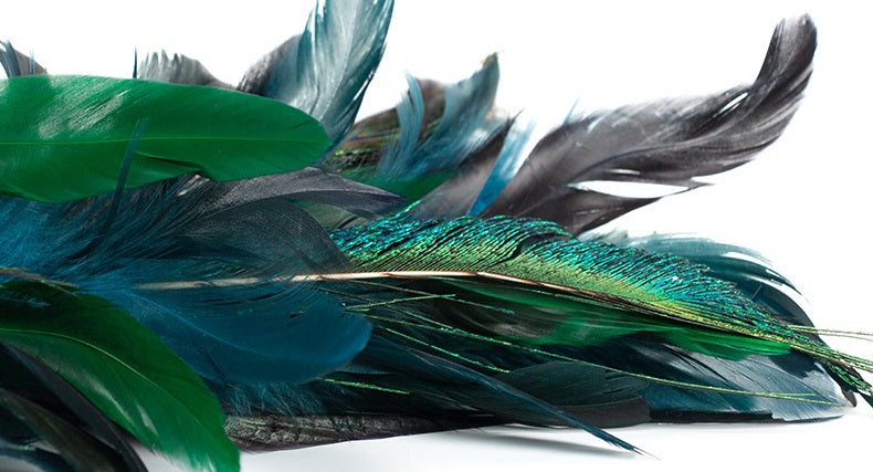 Ornements de paons bleus artificiels à longue queue en vrac Ornements suspendus de Noël en gros