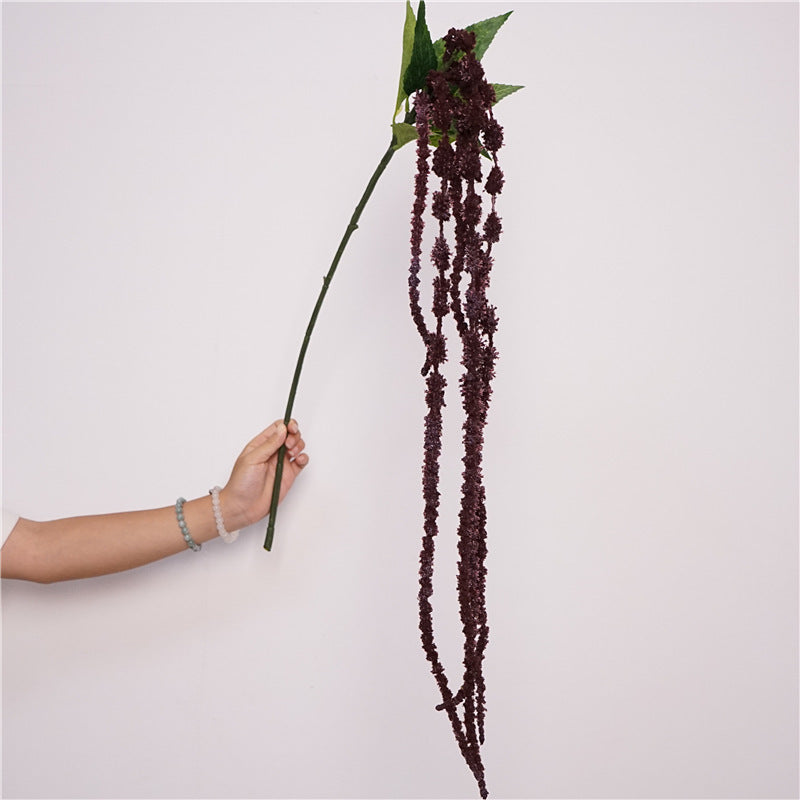 49" Artificial Foam Berry Garland Vine, 6-Trailing Stems Realistic Long Tail Amaranth & String of Pearls for Wedding Arch, Home Decor, Indoor Outdoor Use
