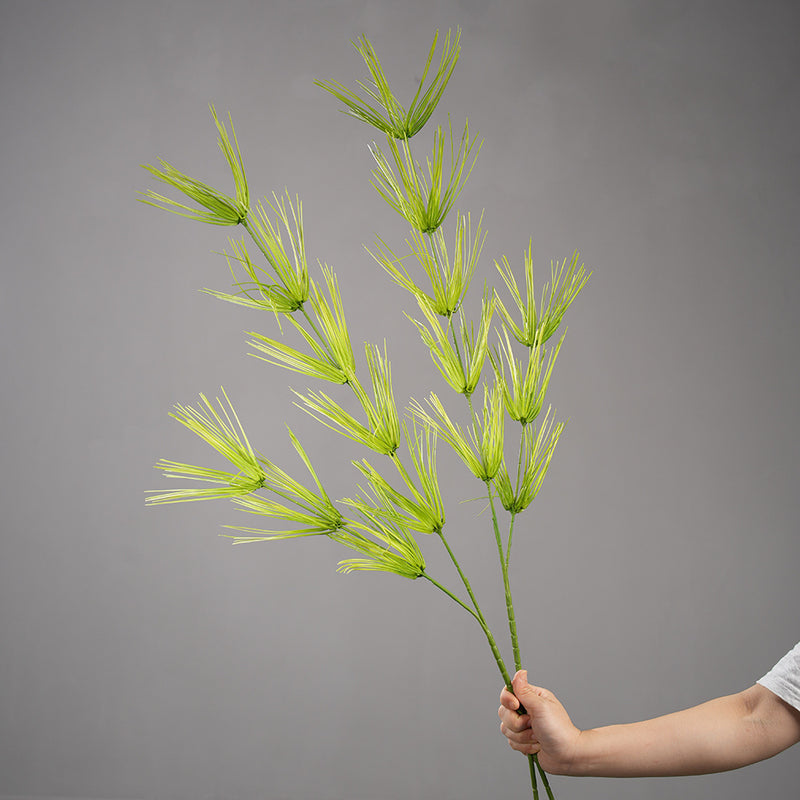 Artificial Bamboo Leaf Bush, Faux Greenery Stem in Green Silk-Like Fabric, Indoor Outdoor Home, Office & Event Decor