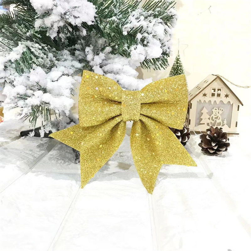 Bulk Christmas Bow Pearl Cotton Gold Powder Bow for Garland Xmas Tree Topper Decor Wholesale