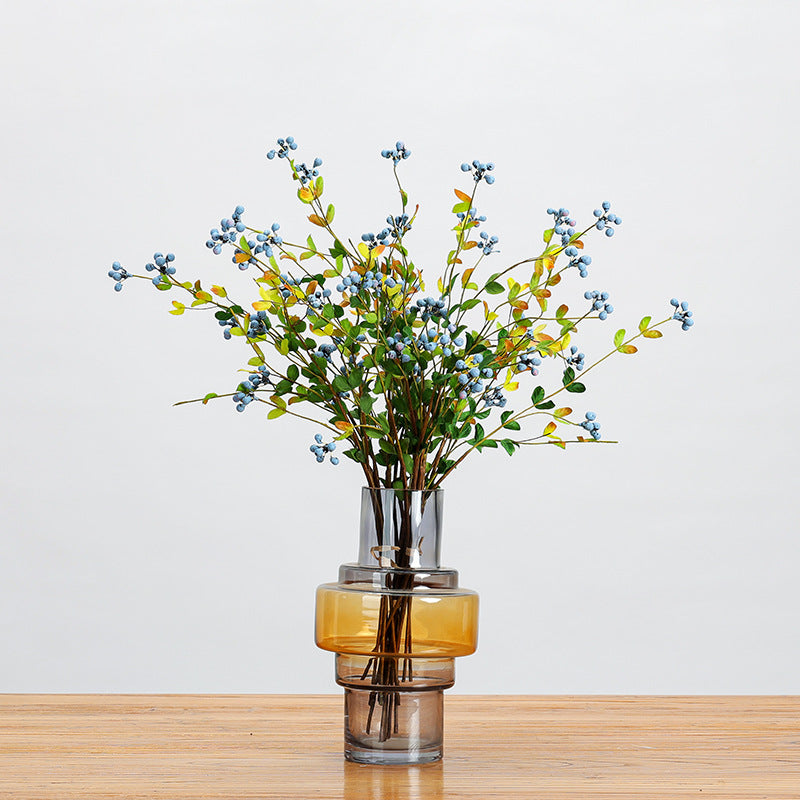 Artificial Berry Bouquet with 18 Blooms, 20" Length, Set of 6 Stems, Foam Material, Modern Farmhouse Decor for Home, Wedding, Commercial Spaces