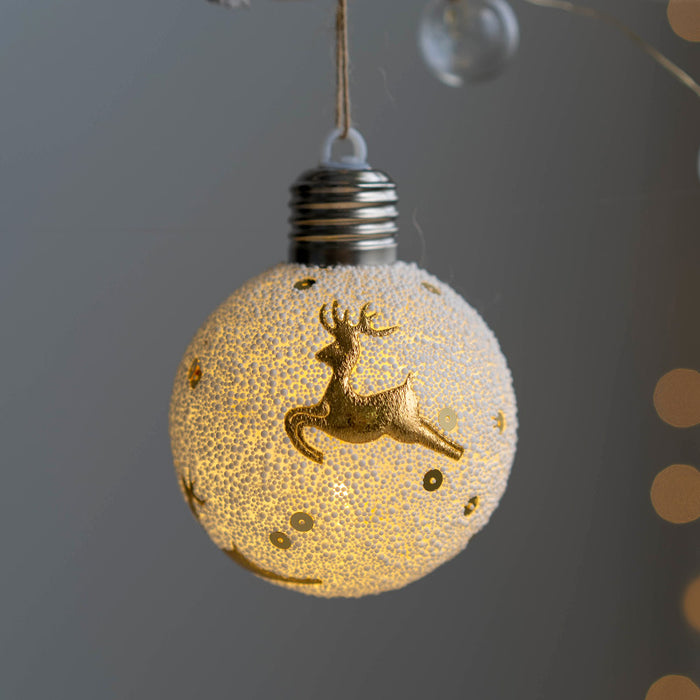 Bulk Light Up Snowflake Elf LED Bulb Christmas Ball Ornaments Xmas Tree Hanging Balls Lights Wholesale
