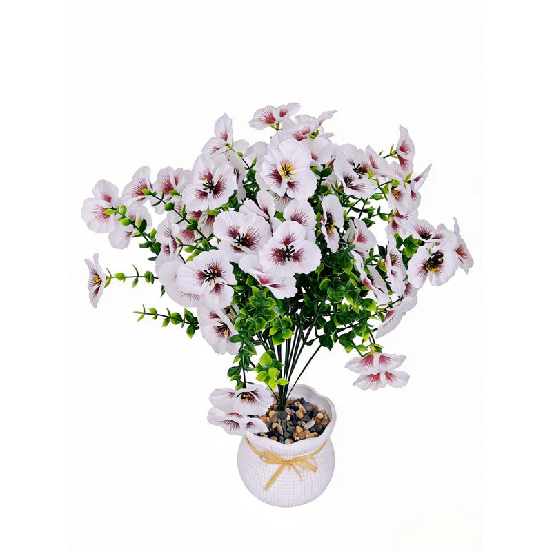 Artificial Eucalyptus Single Stem with 3 Blooms, 14" Silk-Like Faux Greenery for Wedding Centerpieces, Home Decor