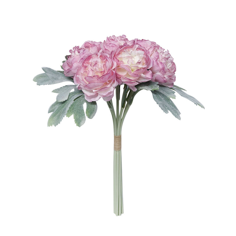 Artificial Lotus Flower Bouquet, 8-Stem Hand-Tied Bunch, 13" Tall Faux Silk Florals for Weddings, Home Decor, Centerpieces