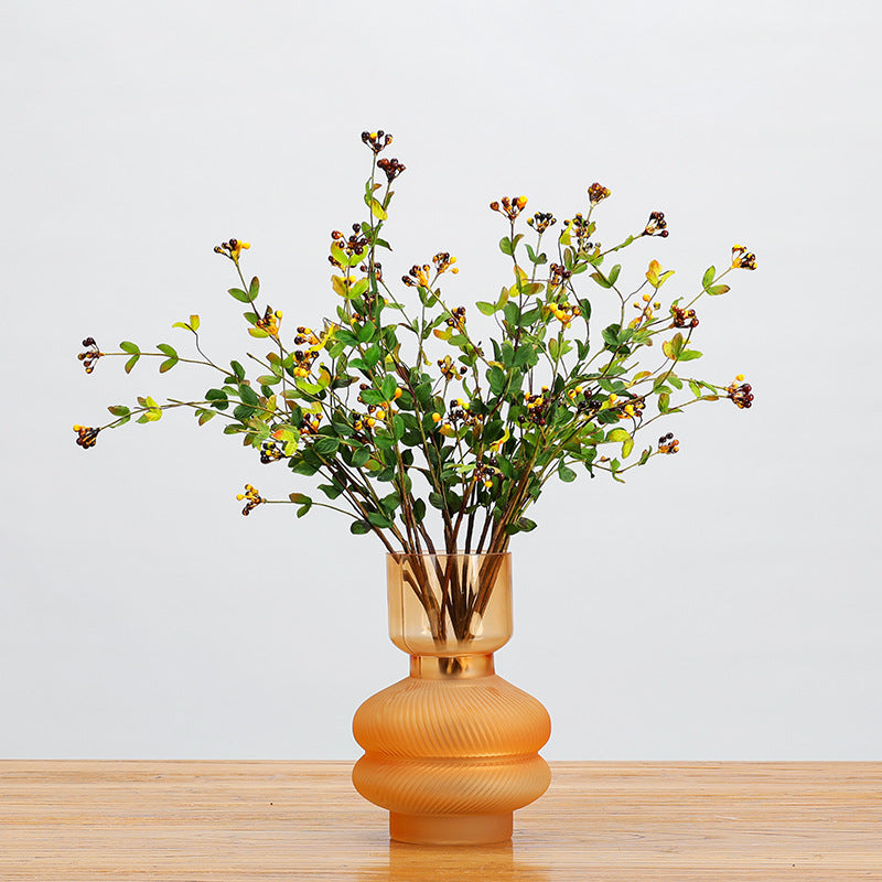 Artificial Berry Bouquet with 18 Blooms, 20" Length, Set of 6 Stems, Foam Material, Modern Farmhouse Decor for Home, Wedding, Commercial Spaces