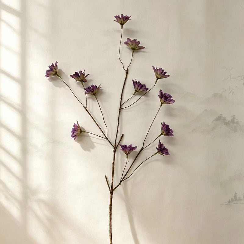 Larkspur Artificial Flower Bush with 12 Blooms, 19" Tall, Silk-like Fabric, Modern Farmhouse Decor for Weddings, Home, Office