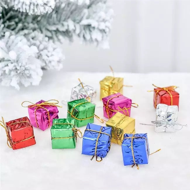 Bulk 24 Pcs Mini Foam Colorful Gift Box for Xmas Tree Hanging Ornaments Gift Wholesale