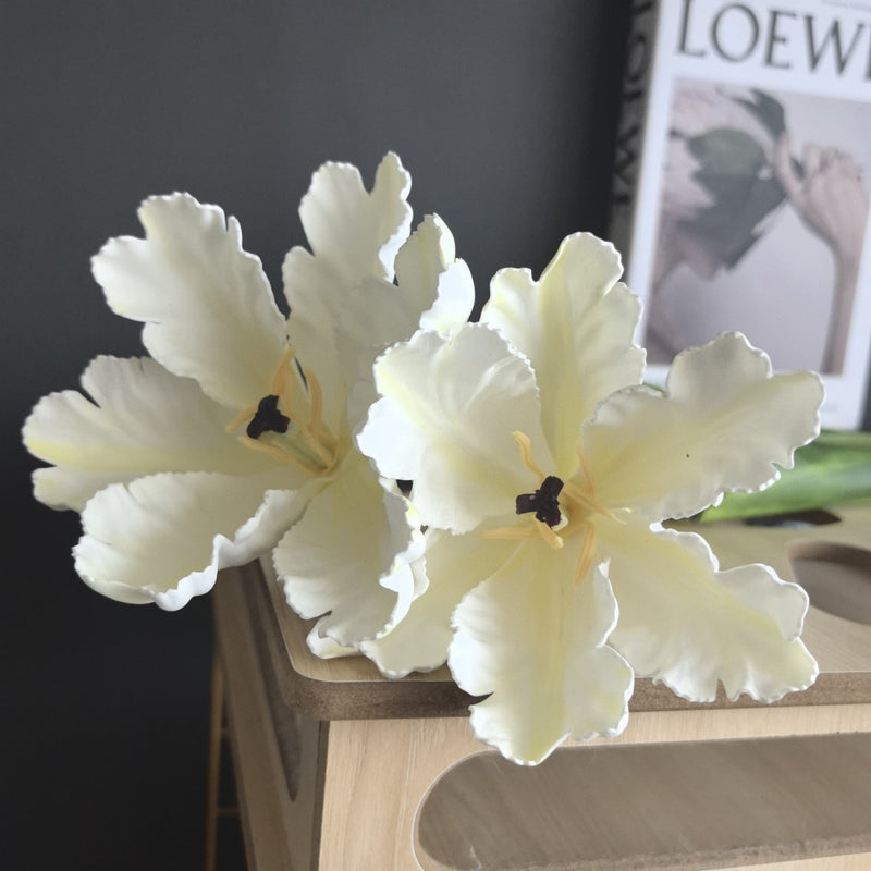 Single Stem Retro Tulip Artificial Flower, 27", Realistic Latex, Indoor/Outdoor Use, Wedding, Home Decor