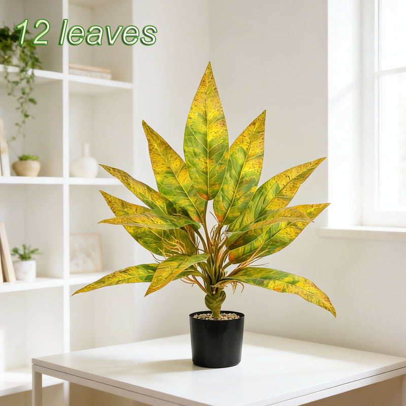 Artificial Snake Plant Bush with 12 Leaves, 16" Tall Faux Sansevieria for Home Office Decor, Wedding & Commercial Spaces