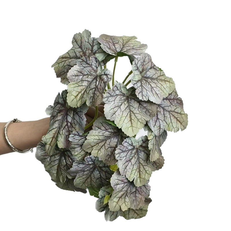 Single Stem Begonia Leaf Artificial Greenery, 12 Inches, Plastic, for Home & Commercial Decor