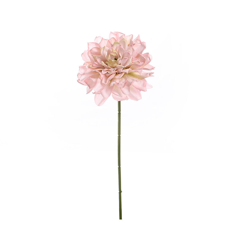 Burnt-Edge Dahlia Artificial Flower, Single Stem with 1 Bloom, Faux Silk Fabric, Wedding & Home Decor