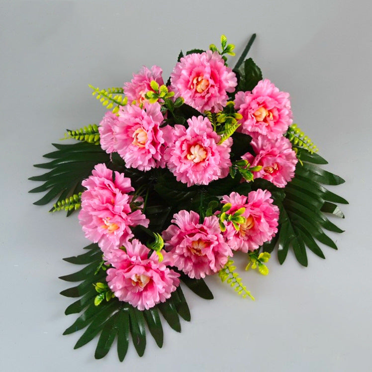 Artificial Peony Flower Bush with 12 Blooms, 20" Silk-Like Faux Floral Arrangement for Weddings, Home & Office Decor