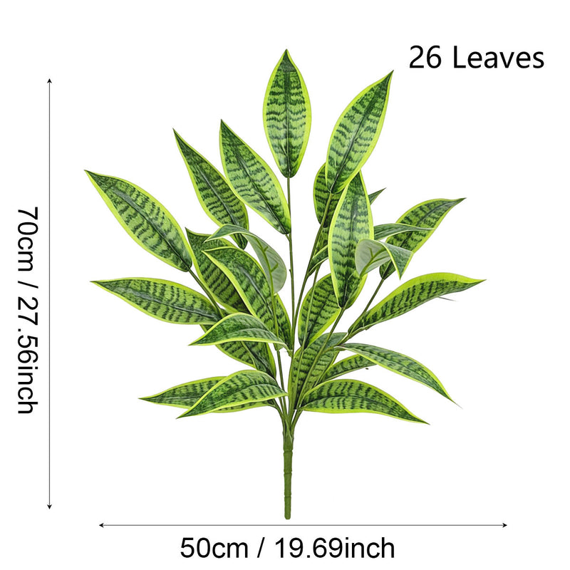 Artificial Snake Plant Bush, 25" Tall Realistic Faux Sansevieria Trifasciata, Modern Home & Office Decor, Zero Maintenance Fake Plants for Indoor Spaces