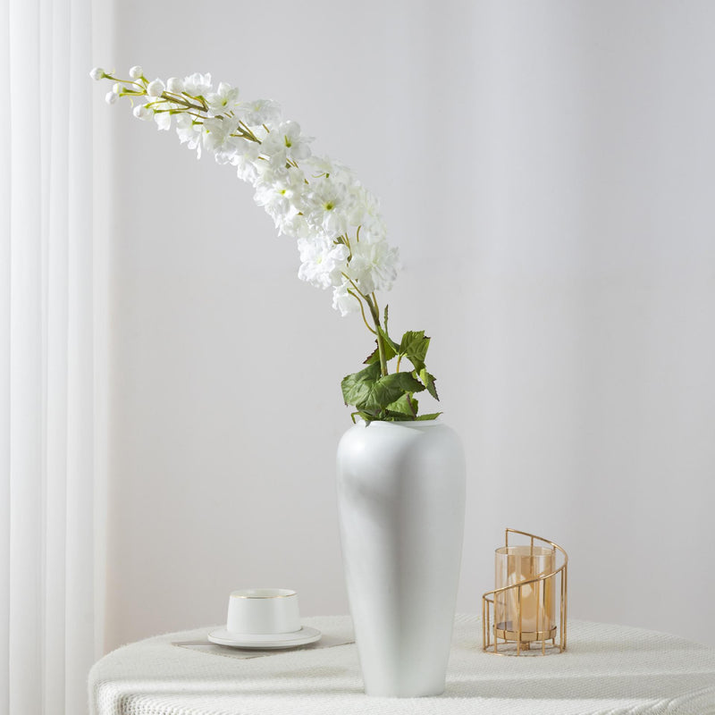 45" Artificial Delphinium Bush, Faux Silk Flower Arrangement for Weddings, Home Decor & Events